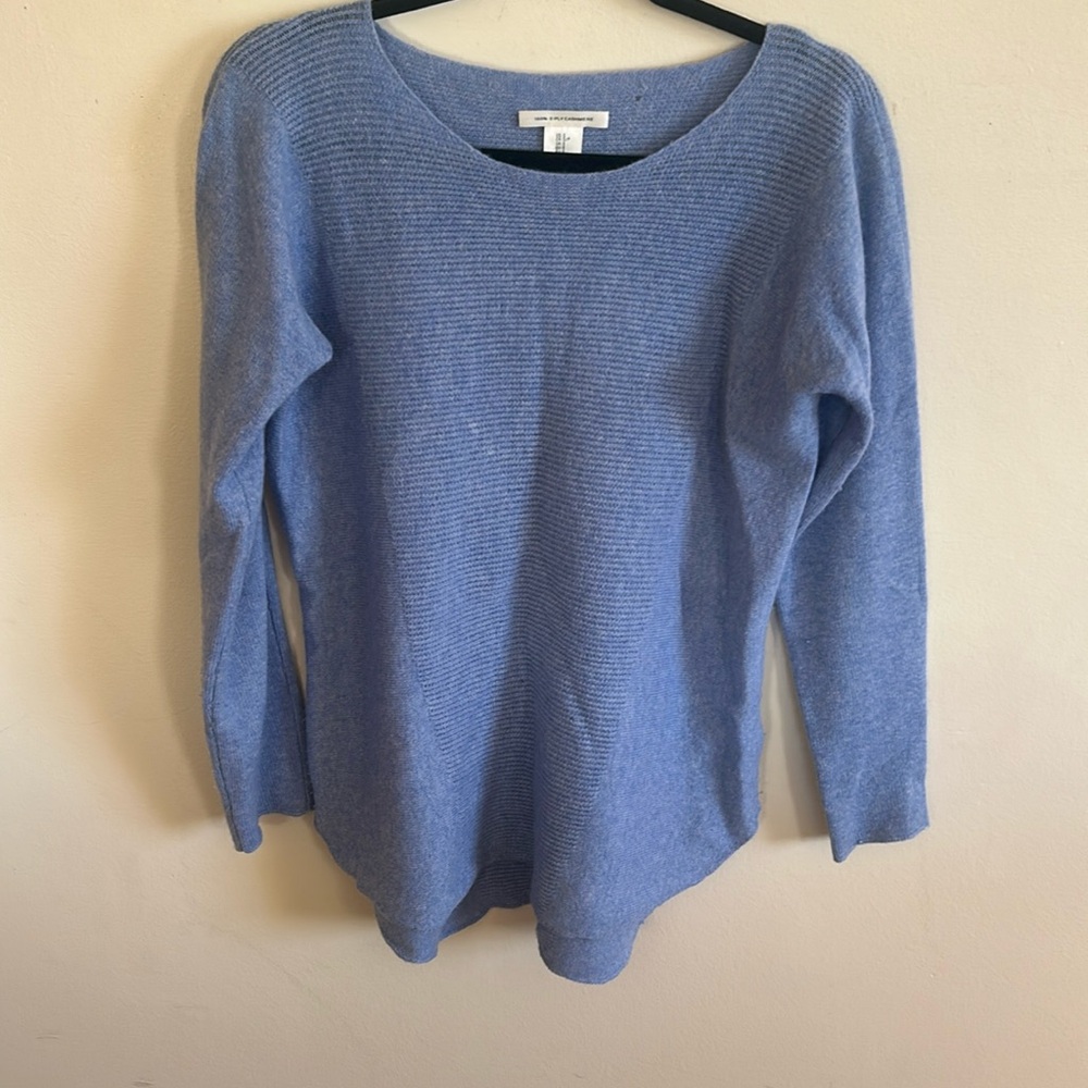 100% cashmere heather blue sweater size small